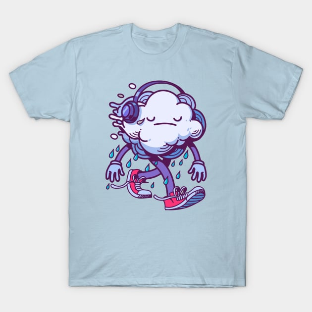 Sad Songs Storm Cloud Crying Rain T-Shirt by Now Boarding